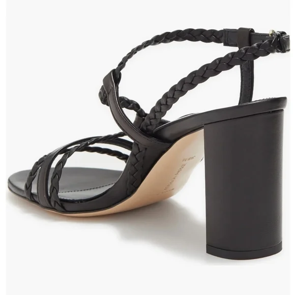 Marion Parker Black Braided Heeled Sandal NWT